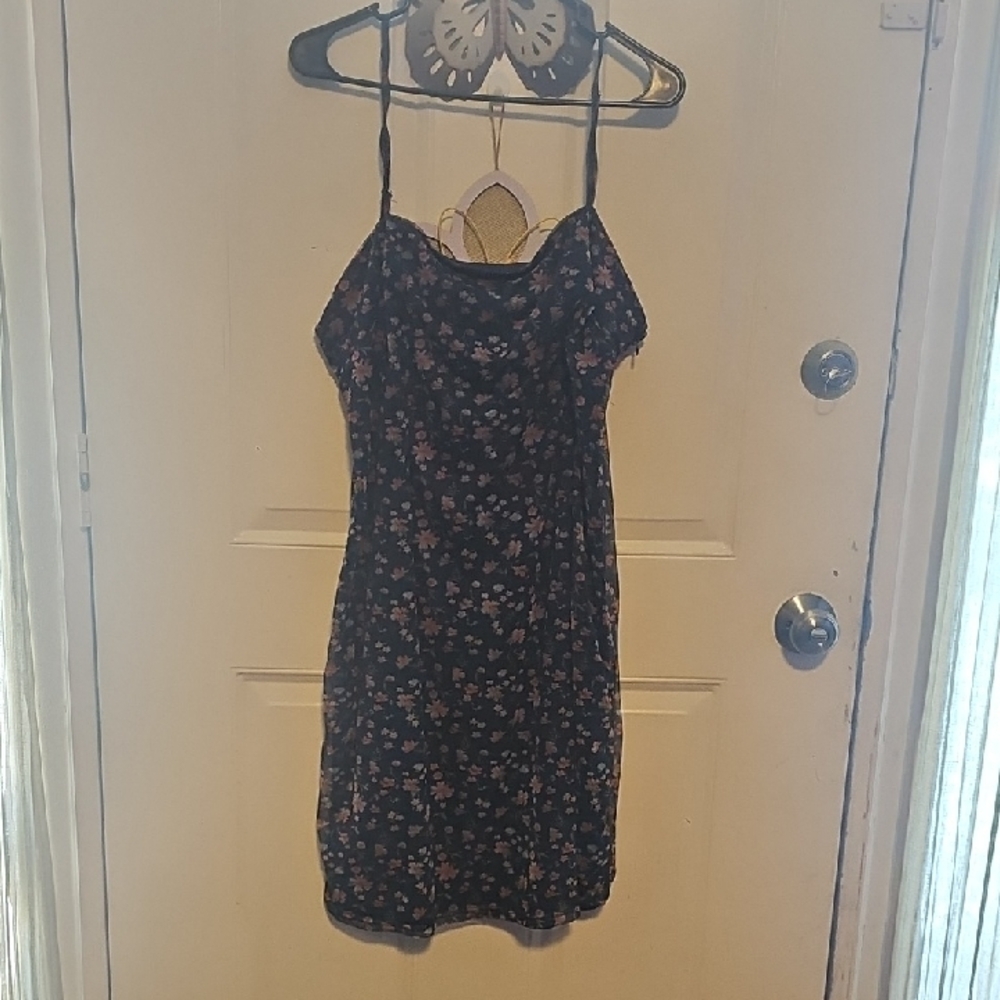 Chic Navy Blue Floral Mini Dress